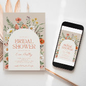 Wilde bloem Bridal Shower Kaart