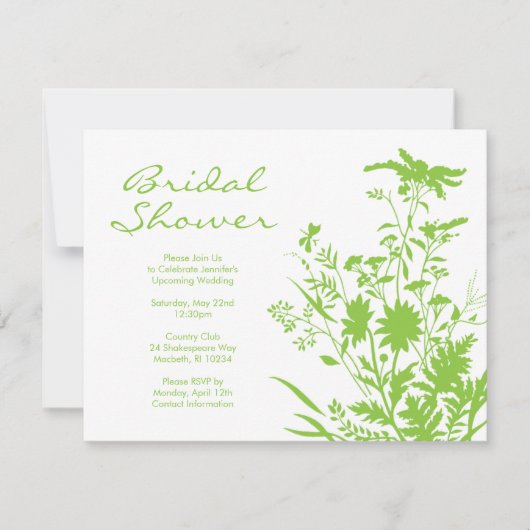 Wilde bloem Bridal Shower Kaart (Voorkant)