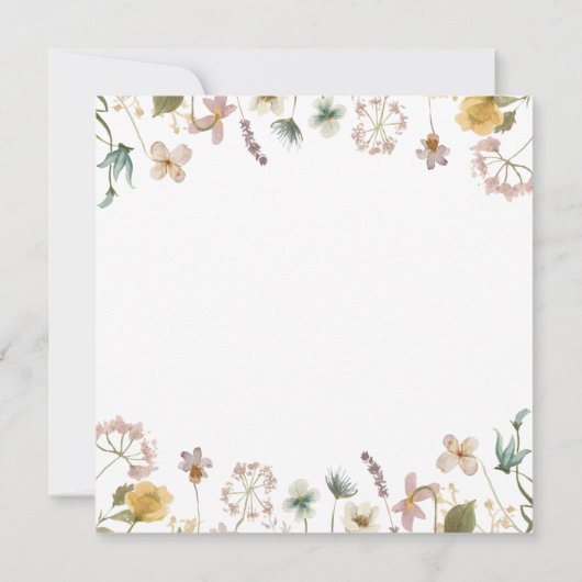 Wilde bloem Bridal Shower Kaart (Achterkant)