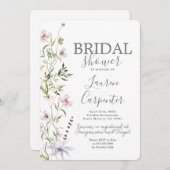 Wilde bloem Bridal Shower Kaart (Voorkant / Achterkant)