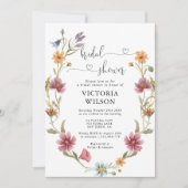 Wilde bloem Bridal Shower Kaart (Voorkant)