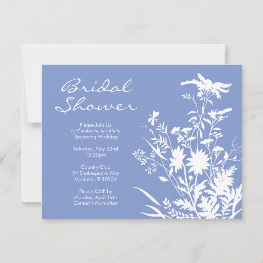 Wilde bloem Bridal Shower Kaart (Voorkant)
