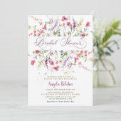 Wilde bloem Bridal Shower Kaart (Staand voorkant)