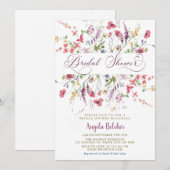 Wilde bloem Bridal Shower Kaart (Voorkant / Achterkant)