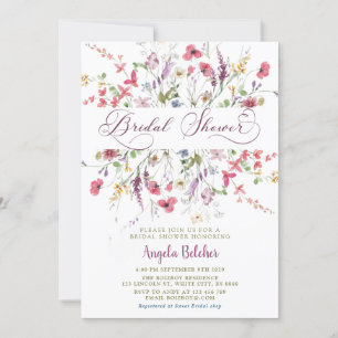 Wilde bloem Bridal Shower Kaart