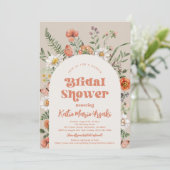 Wilde bloem Bridal Shower Kaart (Staand voorkant)