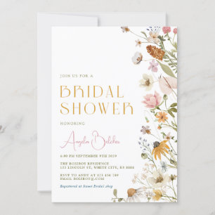 Wilde bloem Bridal Shower Kaart
