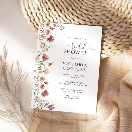 Wilde bloem Bridal Shower Save The Date