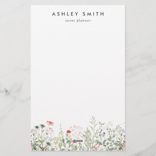 Wilde bloem briefpapier (Achterkant)