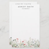 Wilde bloem briefpapier (Voorkant / Achterkant)