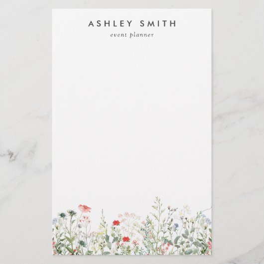 Wilde bloem briefpapier (Voorkant)