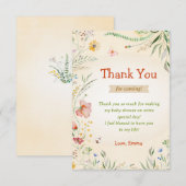 Wilde bloem Bright Happy Baby shower Sprinkle Gues Bedankkaart (Voorkant / Achterkant)