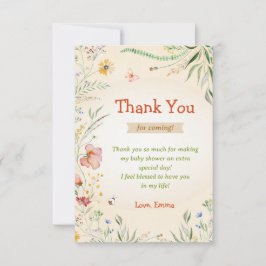 Wilde bloem Bright Happy Baby shower Sprinkle Gues Bedankkaart