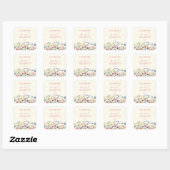 Wilde Bloem Bruids Shower Vierkante Sticker (Vel)