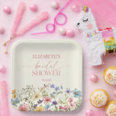 Wilde Bloem Bruidsboeket Bruiloft Feest Papieren Bordje (Feest)