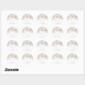 Wilde Bloem Bruidsbruiloft Ronde Sticker Bloem Roz (Vel)