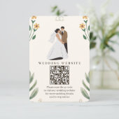 Wilde Bloem Bruiloft Bijlagekaart Informatiekaartje (Staand voorkant)