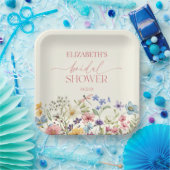 Wilde bloem bruiloft feest papieren bordje (Feest)