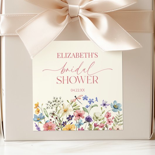 Wilde Bloem Bruiloft Feest Vierkante Sticker