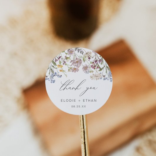 Wilde Bloem Bruiloft Ronde Sticker Bloem Boho Favo