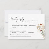 Wilde bloem bruiloft RSVP kaart (Voorkant)