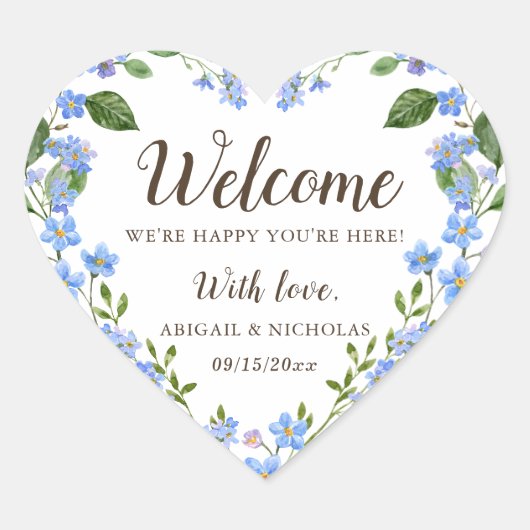 Wilde Bloem Bruiloft Welkom Sticker Cadeau Favorie (Voorkant)