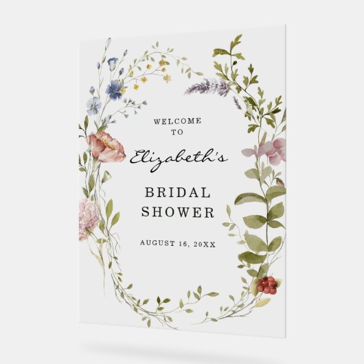 Wilde bloem | Bruiloftsontvangst met bloemstukken Acryl Bord (Hoek)