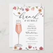 Wilde bloem Brunch en Bubble Vrijgezellenfeest Kaart (Voorkant)