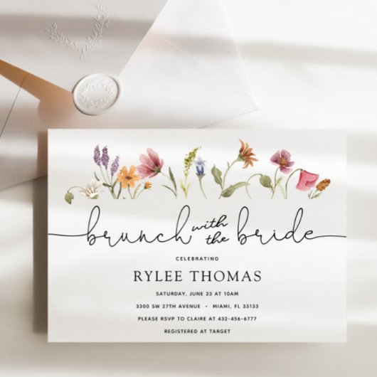 Wilde bloem Brunch met uitnodiging voor de bride S