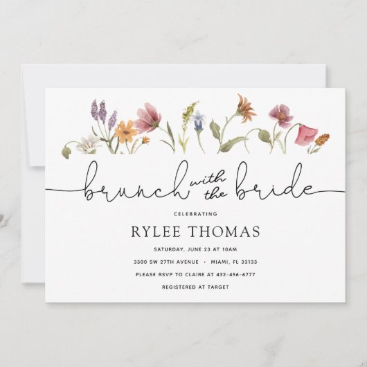 Wilde bloem Brunch met uitnodiging voor de bride S (Voorkant)
