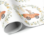 Wilde bloem Bunny Easter Rabbit Garden Birthday Cadeaupapier (Rol Hoek)