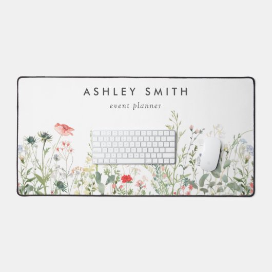 Wilde bloem bureaumat (Keyboard & Muis)