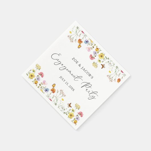 Wilde bloem Butterflies Boho Engagement Party Servet (Hoek)