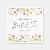 Wilde bloem Butterflies Boho Vrijgezellenfeest Tea Servet (Voorkant)