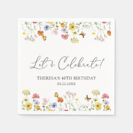 Wilde bloem Butterfly Boho Laten we de feestdag vi Servet