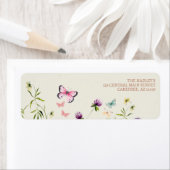 Wilde bloem Butterfly Party Return Address Label (Insitu)