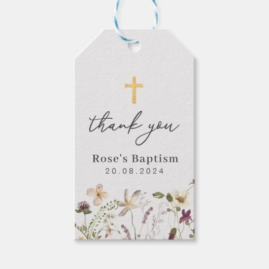 Wilde bloem cadeaulabel (Voorkant)