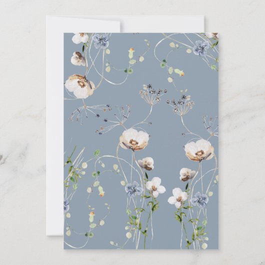 Wilde bloem Calligrafie Baby shower Uitnodiging (Achterkant)