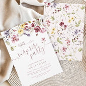 Wilde bloem Calligrafie Birthday Surprise Party Kaart