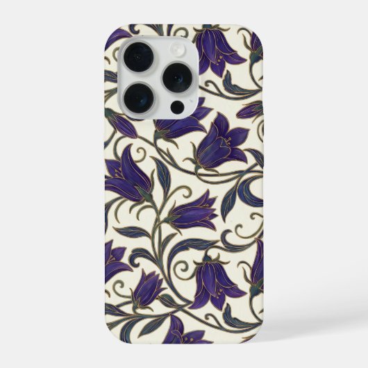 Wilde Bloem Campanulair Patroon iPhone Hoesje (Achterkant)