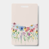 Wilde Bloem Charme Landelijke Bloem Naam Badge (Achterkant)