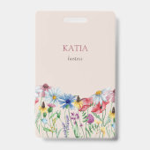 Wilde Bloem Charme Landelijke Bloem Naam Badge (Voorzijde)