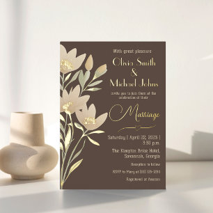 Wilde bloem Chocolade en room Weddenschap Folie Feestdagenkaart
