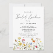 Wilde bloem Colorful Botanical Bridal Luncheon Kaart (Voorkant)