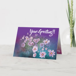 Wilde bloem cosmos orchidee kleur wenskaart kaart