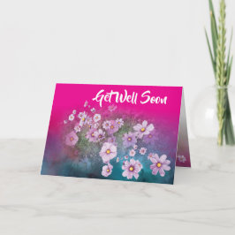 Wilde bloem cosmos roze herstelkaart kaart
