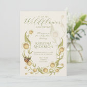 Wilde bloem Daisy QR Code Baby shower Kaart (Staand voorkant)