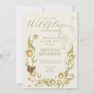 Wilde bloem Daisy QR Code Baby shower Kaart