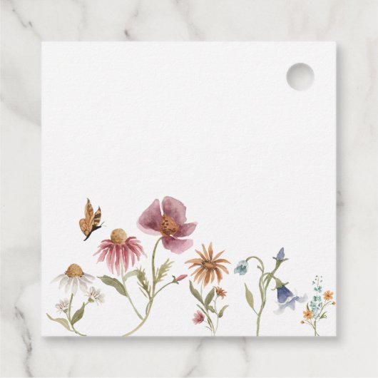 Wilde bloem Dank je Baby shower Gift Labels (Achterkant)