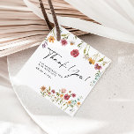 Wilde bloem Dank je Baby shower Gift Labels<br><div class="desc">Waterverf Wildflower Vrijgezellenfeest Dank u,  Kaart. Deze kaart wordt gekenmerkt door wildbloemen met twee moderne,  hoogwaardige lettertypen die de trends van het cadeau en toekomstige feestelijke gebeurtenissen bepalen.</div>